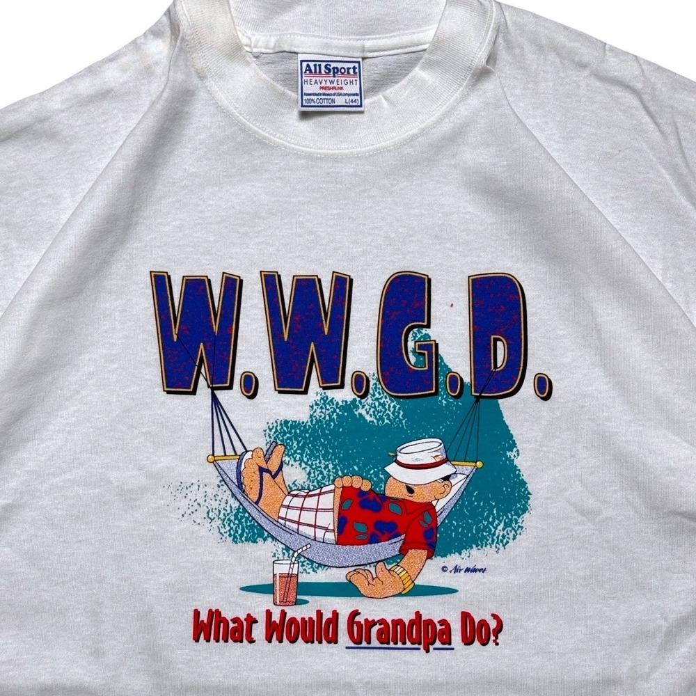All‎ Sport heavyweight What Would Grandpa Do Graphic T Shirt Mens L White